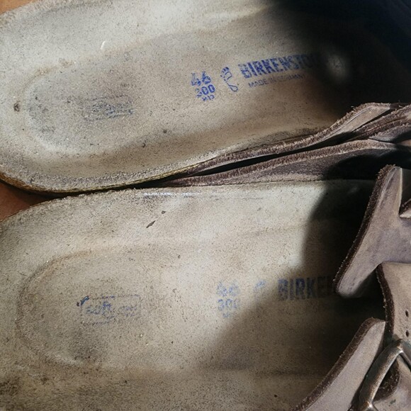 Birkenstock Boston Clogs Sandals Mens Size 13 EU46 Brown Leather Slip On Shoes main image 3